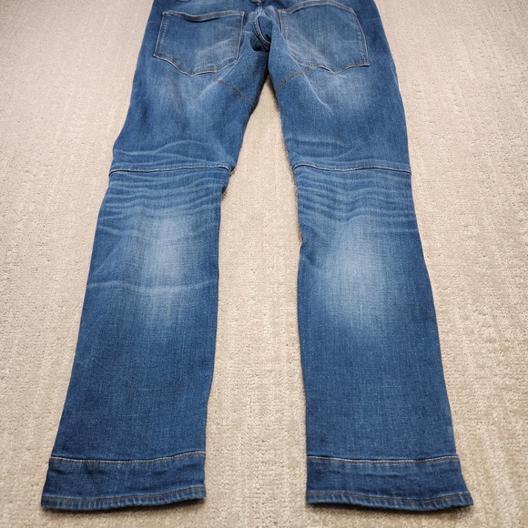 G Star Raw Jeans Men 34x32 5620 3D Slim Fit Double Knee Moto Stretch Denim Blue - Picture 15 of 16